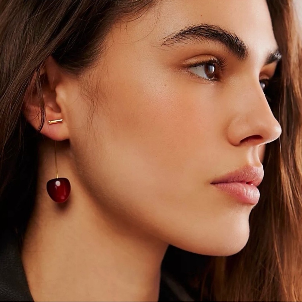 Anthro Cherry Drop Earrings - Picture 2 of 6